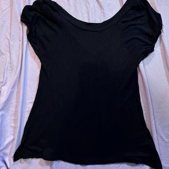 TWO Mixed Brands Short Sleeve Blouse Tops, SIZE LARGE (1 White & 1 Black) - Picture 8 of 9